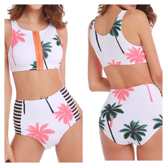 LAST 1 Large (8) 🚨Palm Tree Front Zip Suit - Picture 2 of 8